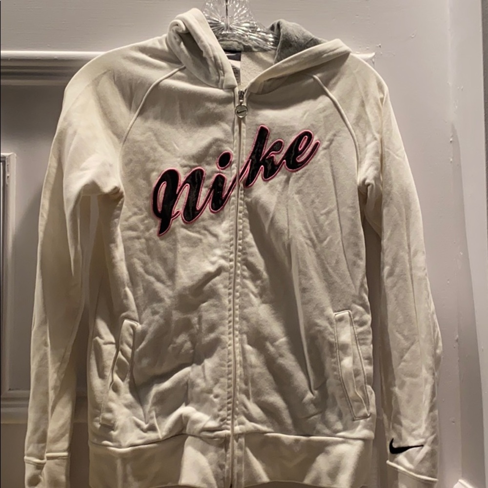 Nike white hoodie sz girls large